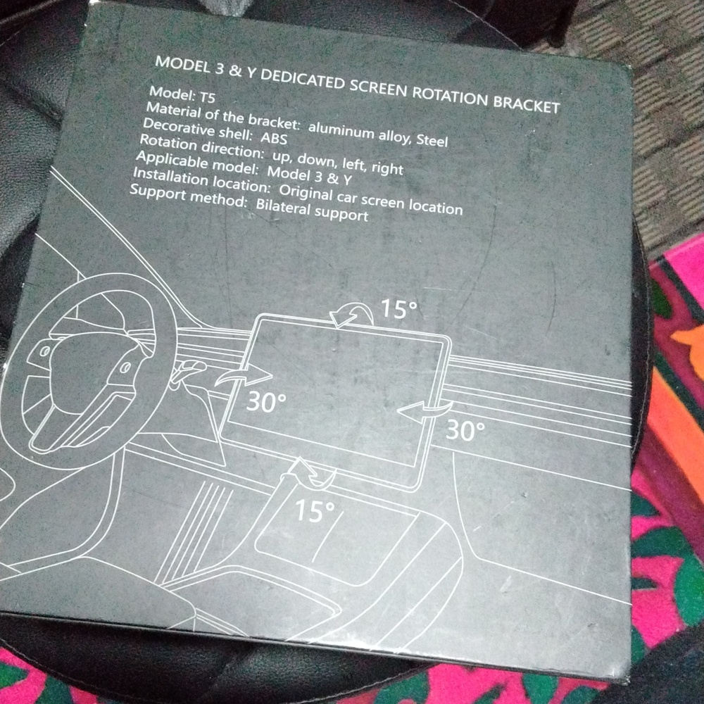 Tesla Screen Rotation Bracket T3 & Y - Picture 2 of 5